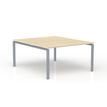 3617350005295-Bureau Bench CONECT - L180 x P165 cm - plateau imitation chêne clair - pieds gris--0