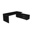 7331920002793-Bureau Manager FLORA - avec console retour réversible - L225 x P170 cm - pieds panneaux - plateau imit--0