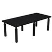 7331920002915-Table de réunion FLORA - L220 x P100 cm - 6 pieds en métal noir - plateau imitation frêne noir--0