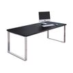 7331920002939-Bureau Manager FLORA - L180 x P90 cm - pieds cadre en métal effet chromé - plateau imitation frêne n--0