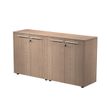 7331920003226-Armoire basse double Flora - L162,8xP43xH81,4 cm - portes mélaminés - 2 étagères - merisier arabis--0