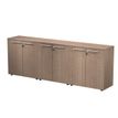 7331920003301-Armoire basse triple Flora - L243xP43xH81,4 cm - 6 portes mélaminés - 3 étagères - merisier arabis--0