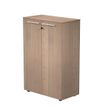 7331920003363-Armoire mi-haute Flora - L82,8xP43xH119,8 cm - portes mélaminés - 2 étagères - merisier arabis--0