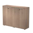 7331920003387-Armoire mi-haute double Flora - L162,8xP43xH119,8 cm - portes mélaminés - 4 étagères - merisier ara--0