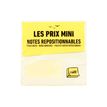 3539012004609-Les Prix Mini - Bloc Cube notes repositionnables - 400 feuilles - 76 x 76 mm - jaune pastel--0