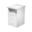 7331910006459-Caisson Hauteur bureau Trend - L43xP60xH72 cm - 3 tiroirs + 1 niche - blanc--0