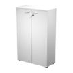 7331920002175-Armoire mi-haute Trend - L80xP35xH120 cm - 2 portes en mélaminé et serrure - blanc--0