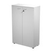 7331920002212-Armoire mi-haute Trend - L80xP35xH120 cm - 2 portes en mélaminé et serrure - gris--0