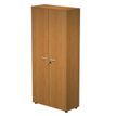 7331920002250-Armoire haute Trend - L80xP35xH180 cm - 2 portes en mélaminé et serrure - noyer clair--0