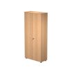 7331920002267-Armoire haute Trend - L80xP35xH180 cm - 2 portes en mélaminé et serrure - hêtre--0