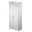 7331920002281-Armoire haute Trend - L80xP35xH180 cm - 2 portes en mélaminé et serrure - gris--0