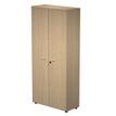 7331920002298-Armoire haute Trend - L80xP35xH180 cm - 2 portes en mélaminé et serrure - chêne--0