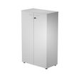 7331920002632-Armoire medium Trend - L80xP44xH120 cm - 2 portes en mélaminé et serrure - gris--0