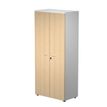 7331920002717-Armoire haute Trend - L80xP44xH180 cm - 2 portes en mélaminé et serrure - chêne--0