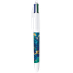 3086123755284-BIC 4 Couleurs - Stylo à bille 4 couleurs - 1 mm - pointe moyenne - blue liquid--0