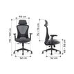 0404051884693-Fauteuil de bureau DESIGNER - Accoudoirs réglables - Appuie-tête - gris et noir--4