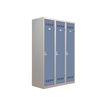 3219093114113-Vestiaire Industrie Salissante - 3 portes - 180 x 120 x 50 cm - gris/beu-Angle gauche-0