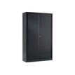 3219095800052-Armoire haute monobloc à rideaux GENERIC - 198 x 120 x 43 cm - noir-Angle gauche-0