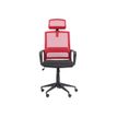 3760185020879-Fauteuil de bureau LIBERTY 02 - accoudoirs fixes - appui-tête réglable - noir et rouge-Avant-1