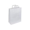 2130858104174-50 Sacs cadeau kraft - poignées plates - 22 cm x 10 cm x 29 cm - blanc-Angle gauche-0