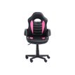 3760185029414-Fauteuil gamer ANZIO - accoudoirs fixes - noir et rose-Avant-1