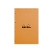 3037920201009-Rhodia Basics - Bloc notes - A4 - 160 pages - grands carreaux - 80g - orange-Avant-0