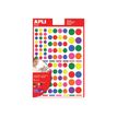 8410782129707-Apli - 6 feuilles gommettes rondes - coloris assortis-Avant-1