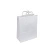 2012349385937-50 Sacs cadeau kraft - poignées plates - 18 cm x 8 cm x 22 cm - blanc-Angle gauche-0