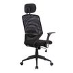 3397700053038-Fauteuil de bureau GALLEON - accoudoirs rabattables - appuie-tête réglable - noir--2