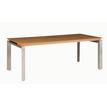 3483600174598-Bureau bois SLIVER - 190 cm - Pieds métal - Noyer et bronze--1