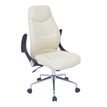 3397701921527-Fauteuil de bureau BRONTES - accoudoirs rabattables - appui-tête intégré - blanc--3