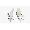 3397701921527-Fauteuil de bureau BRONTES - accoudoirs rabattables - appui-tête intégré - blanc--5