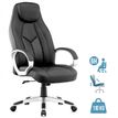 3700339876976-Fauteuil de bureau PILOTE - accoudoirs fixes - appui-tête intégré - noir--0