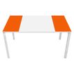 3660141220254-Table de réunion EASYDESK - L150 x P114 x H75 cm - blanc/orange--0