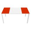 3660141250893-Bureau droit EASYDESK - L160 x P80 cm  - Blanc/rouge--0