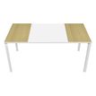 3660141250909-Bureau droit EASYDESK - L160 x P80 cm  - Blanc/hêtre--0