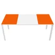 3660141250947-Bureau droit EASYDESK - L180 x P80 cm  - Blanc/orange--0