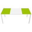 3660141250954-Bureau droit EASYDESK - L180 x P80 cm  - Blanc/vert--0