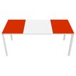 3660141250978-Bureau droit EASYDESK - L180 x P80 cm  - Blanc/rouge--0