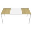 3660141250985-Bureau droit EASYDESK - L180 x P80 cm  - Blanc/hêtre--0