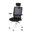 3760185028653-Fauteuil de bureau SCOTT - accoudoirs réglables - appuie-tête réglable - noir base blanche--1