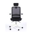 3760185028653-Fauteuil de bureau SCOTT - accoudoirs réglables - appuie-tête réglable - noir base blanche--2