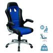 3700339879939-Fauteuil gamer RACER - accoudoirs rabattables - noir et bleu--0