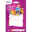 5014702028939-Avery - 24 Étiquettes plastifiées multi-usages blanches avec bordure fluo verte, bleue, jaune et rouge - 63 x 16 / --0