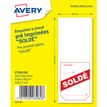 5014702032608-Avery -  1000 étiquettes à cheval pré-imprimées Soldé - 50 x 125 mm - Blanc/Rouge--0