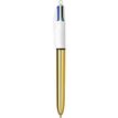 3086123404120-BIC 4 Couleurs Shine - Stylo à bille 4 couleurs - corps or--0