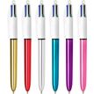 3086123404120-BIC 4 Couleurs Shine - Stylo à bille 4 couleurs - corps or--1