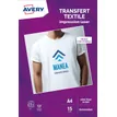 5014702087653-Avery - Papier transfert sur T-shirt/Textile clair - 15 feuilles A4 - impression laser--0