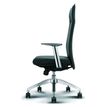 3700339877812-Fauteuil de bureau WILSON - accoudoirs fixes - appui-tête intégré - cuir noir--3