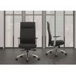 3700339877812-Fauteuil de bureau WILSON - accoudoirs fixes - appui-tête intégré - cuir noir--9